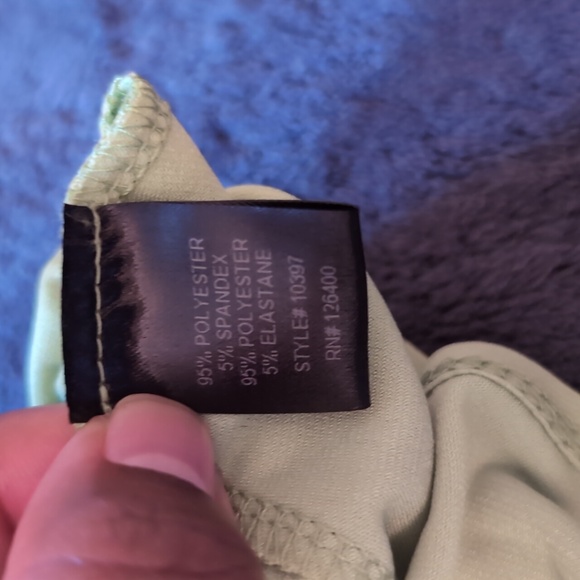 Anthony| Green Shirt Dress With Slit Sleeves Polyester Spandex Blend - Picture 12 of 13